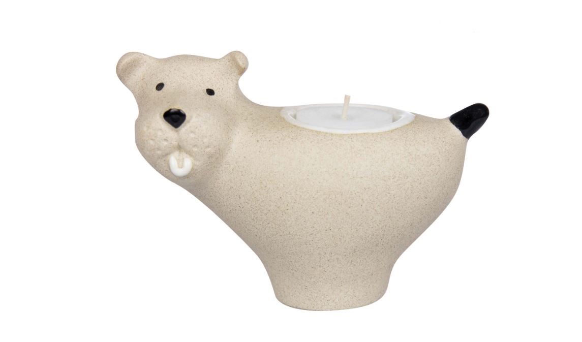 Keramik Teelichthalter Hund Snoopy - Höhe 10 cm