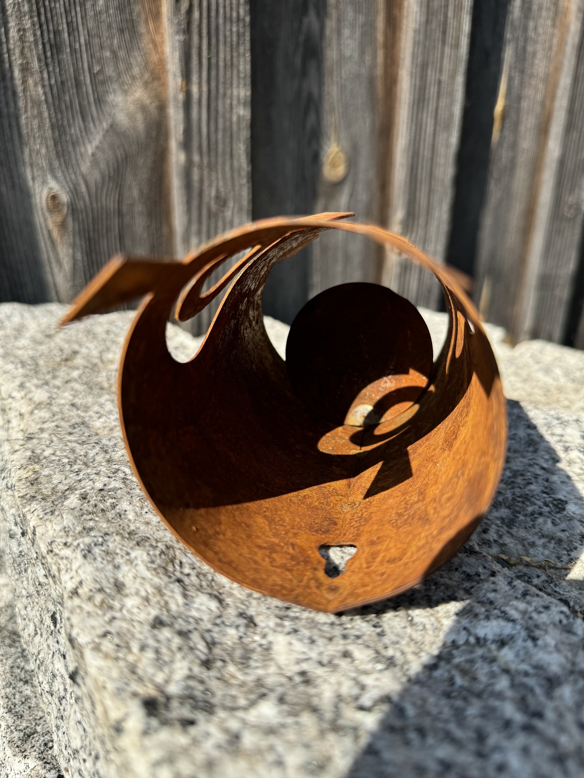 Edelrost Wand Eule Eduard mit Teelichthalter - Höhe 20 cm