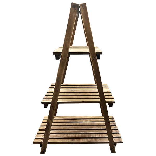 Holz Blumentreppe mittel mit 3 Ablageböden - Höhe ca. 88 cm