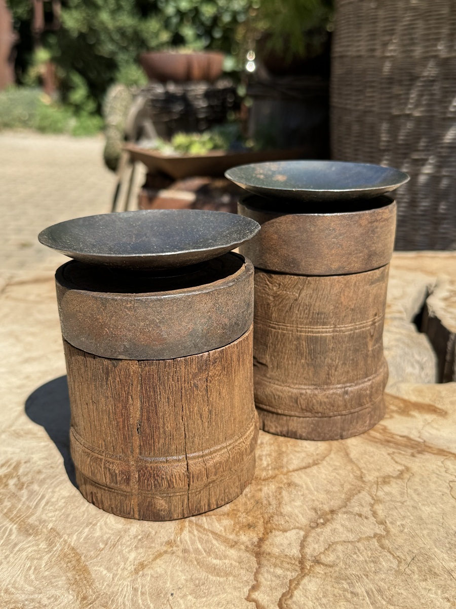Kerzenhalter aus alten Radnaben - Höhe ca. 14 cm
