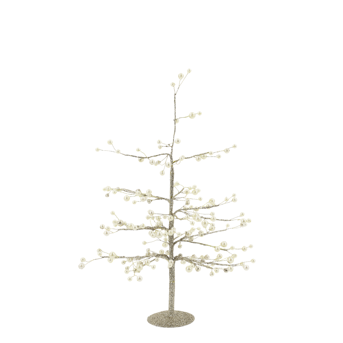 Weihnachtsbaum (kleineres Modell) mit Perlen und Golddraht - Höhe ca. 60 cm