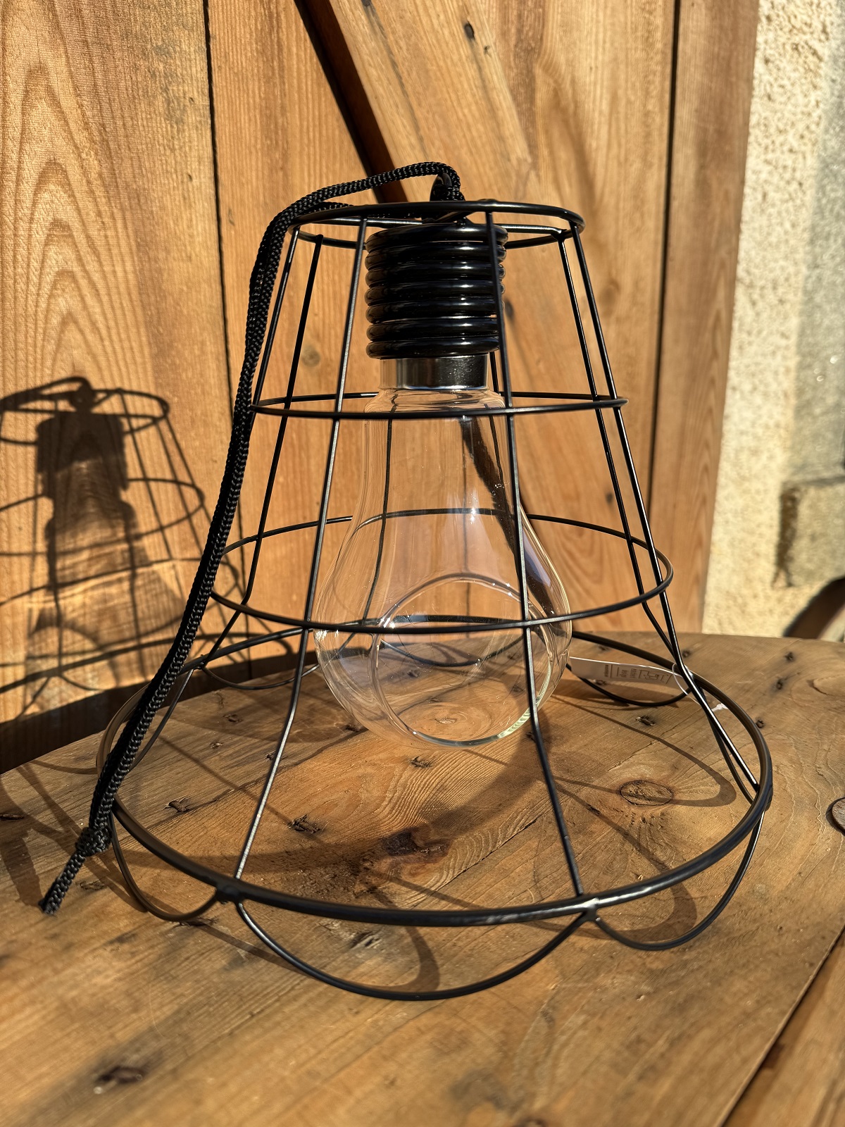 Metall Teelichthängelampe schwarz - 23 cm