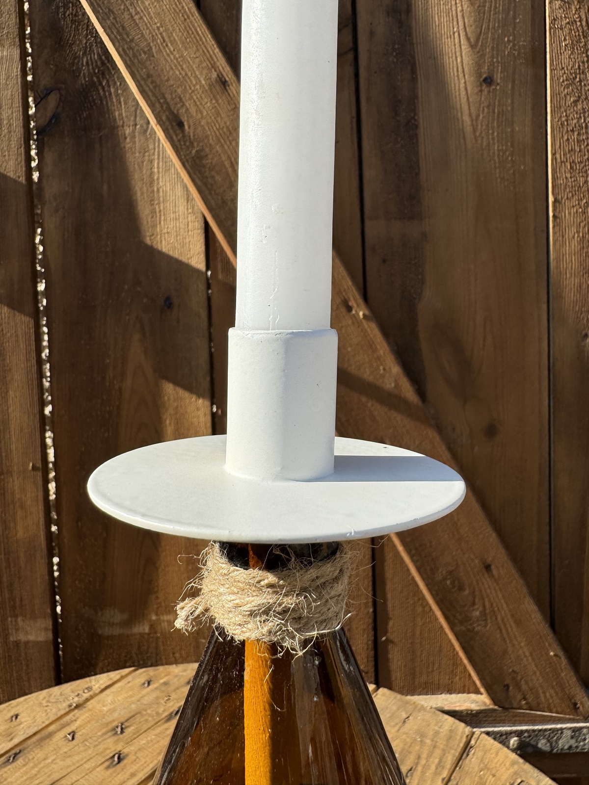 Kerzenhalter weiß für Flaschen - Höhe 12 cm