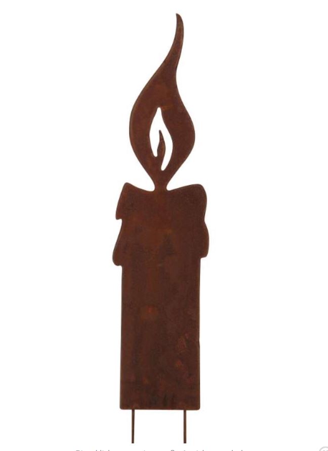 Edelrost Kerze groß zum Stecken - Höhe 64 cm