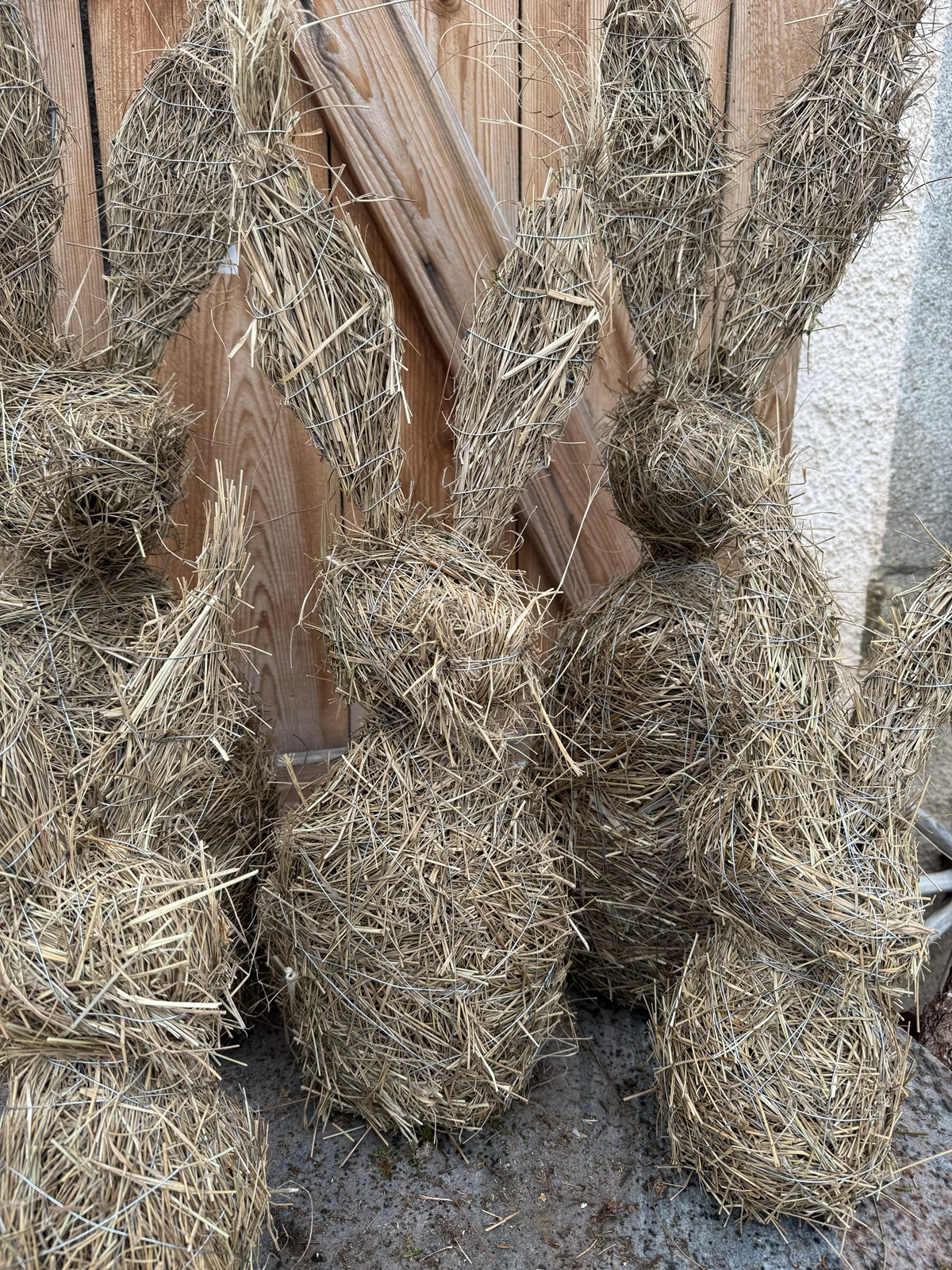 Heu Rattan Hase klein - Höhe 80 cm
