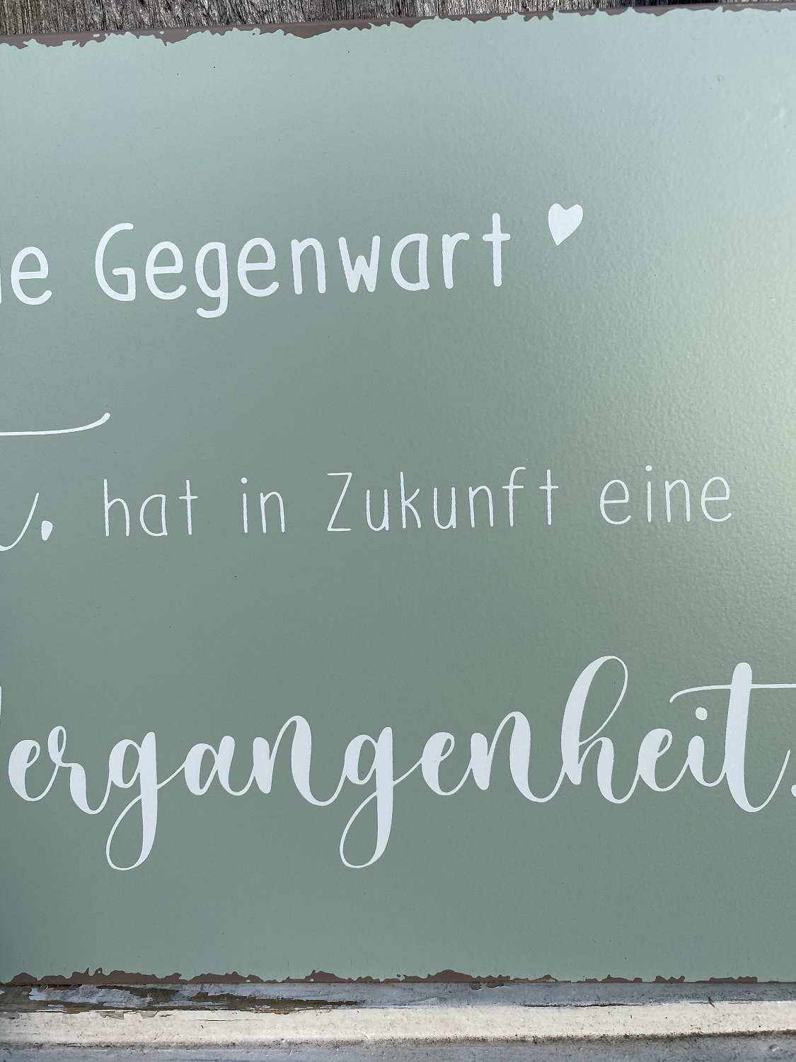 Metall Schild Wer die Gegenwart genießt - 40 x 20 cm