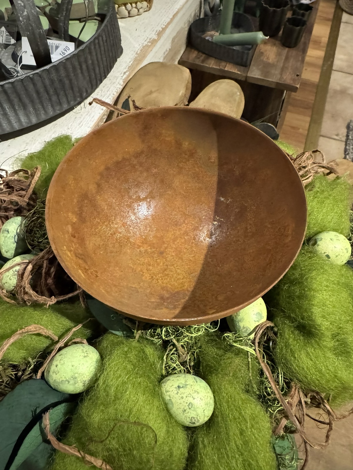 Edelrost Halbkugel Schale groß - Durchmesser 15 cm