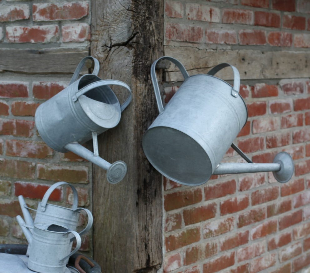 Zink Gießkanne groß 8,75 Liter mit Brausekopf Liter - Höhe 30 cm
