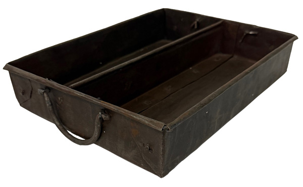 Naturrost Kiste mit 2 Fächern und Henkeln - Länge 32 cm
