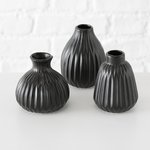 Keramik Vase Esko (3) schwarz - Höhe 12 cm