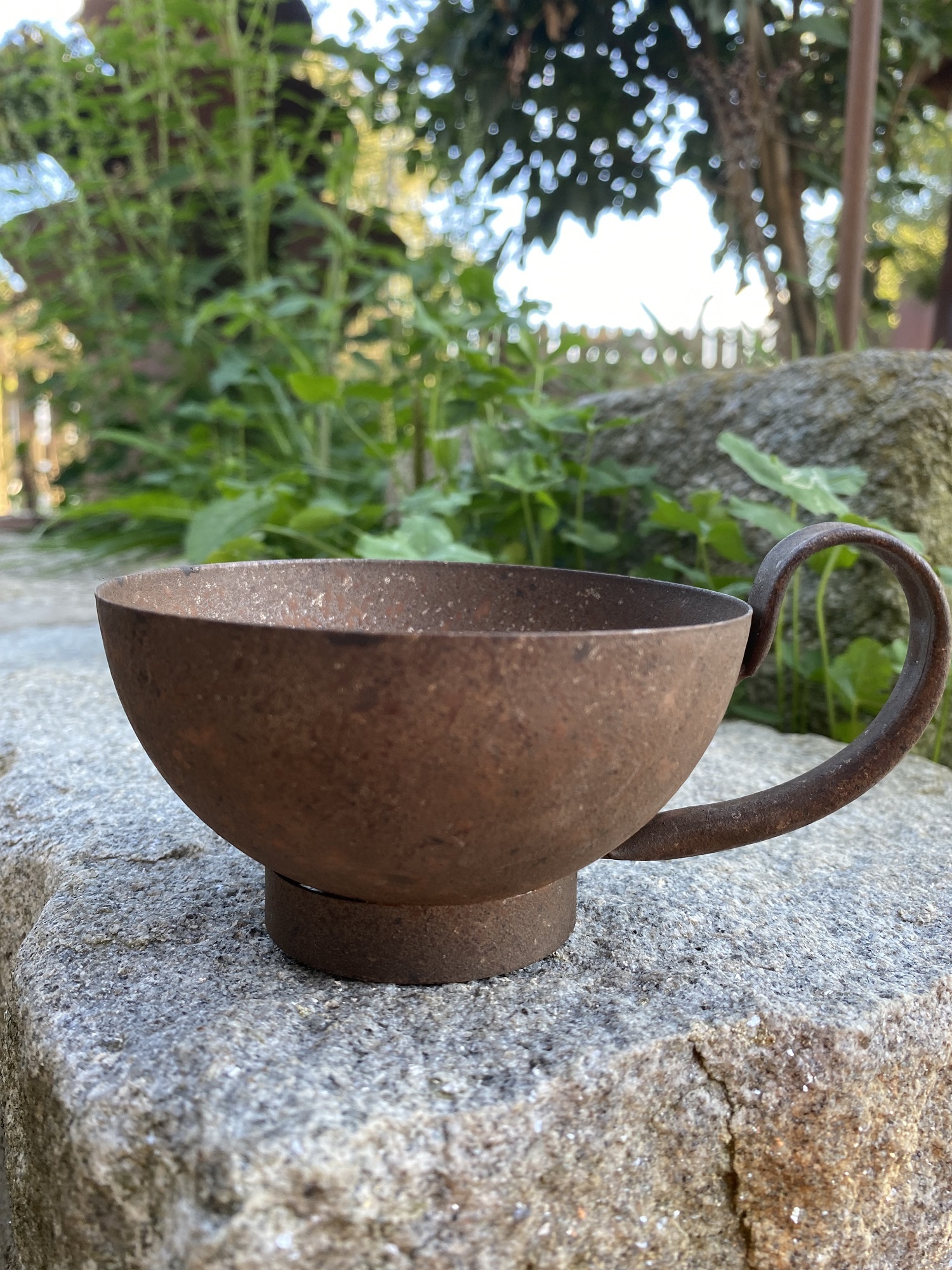 Rost Tasse mit Kerzenhalter - Höhe 7 cm
