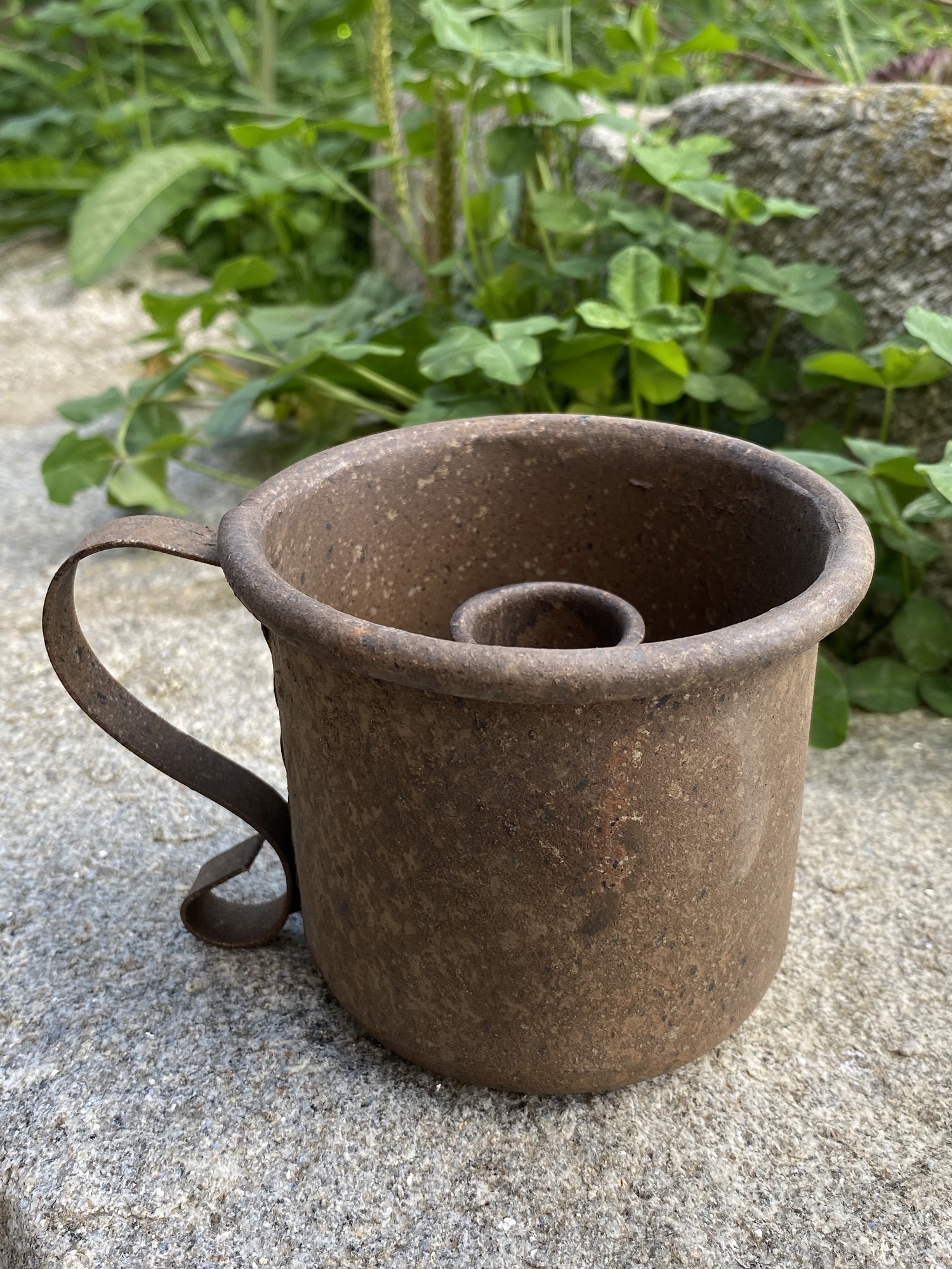 Rost Becher mit Kerzenhalter - Höhe 8 cm