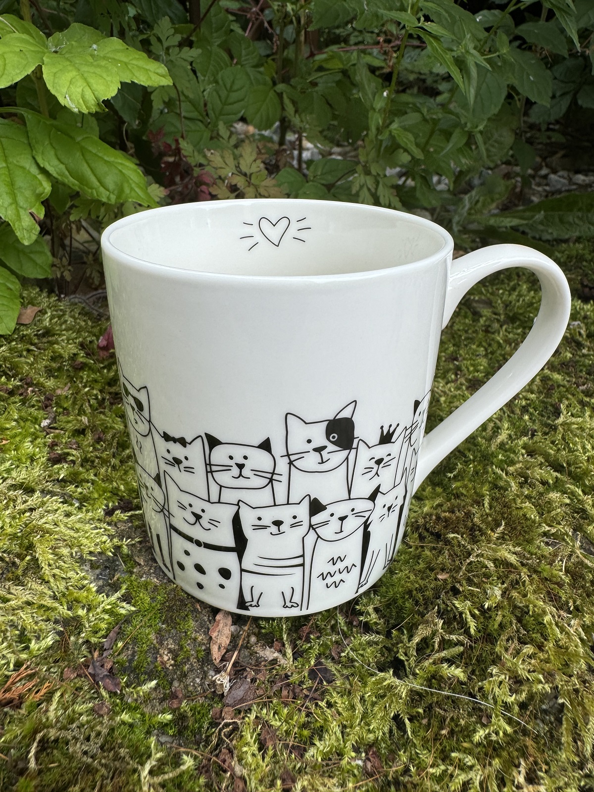 Becher Katzenbande Porzellan weiß/schwarz