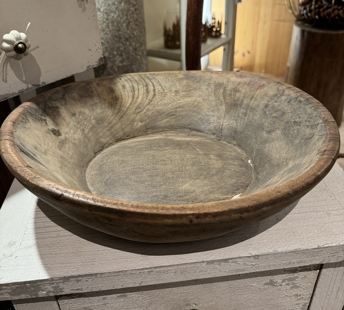 Teak Holz Schale Grino braun Antik (altes Holz) - Breite ca. 30 - 35 cm
