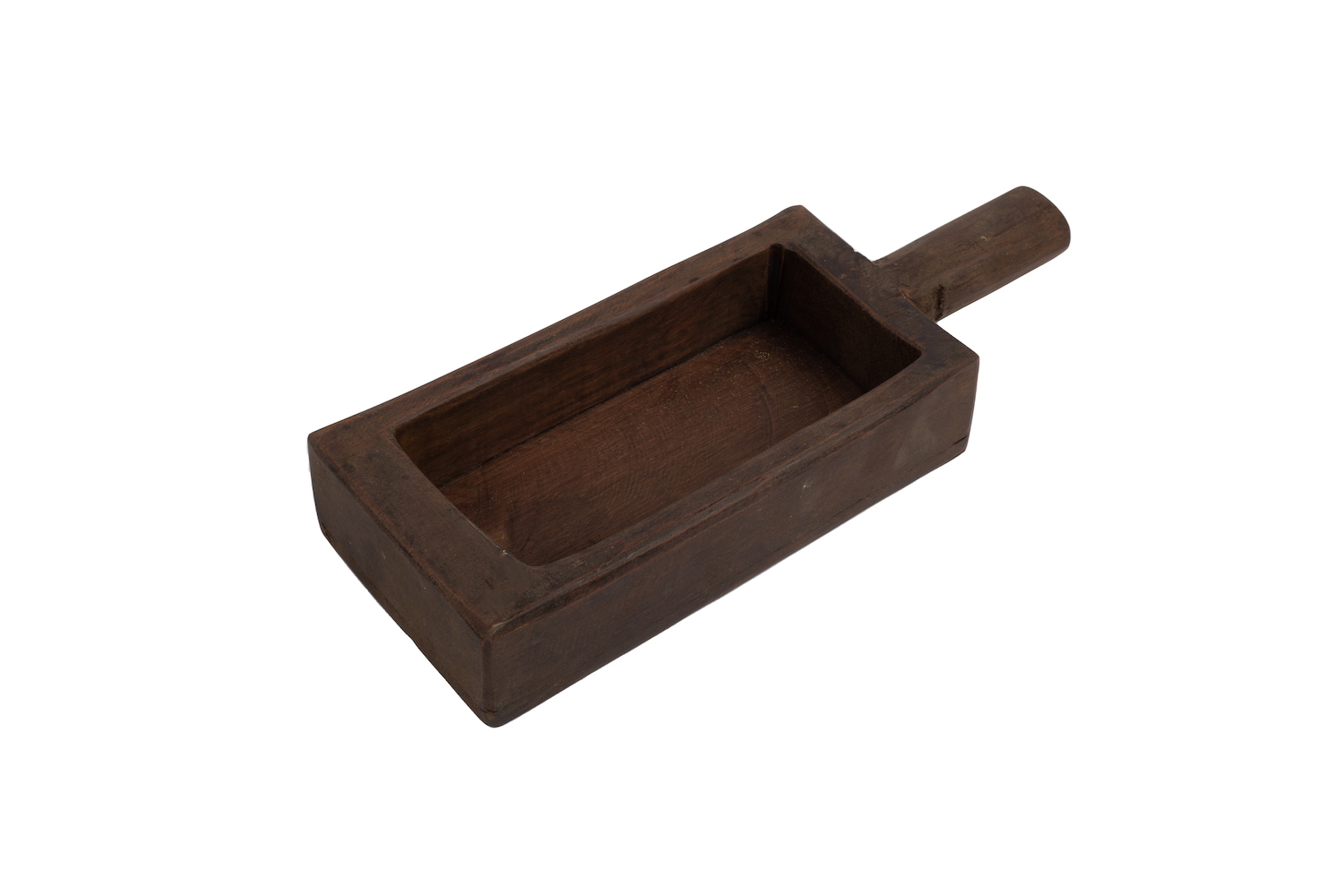 Teak Holz Schale eckige Form mit Griff  braun Antik (altes Holz) - Breite ca. 40 cm