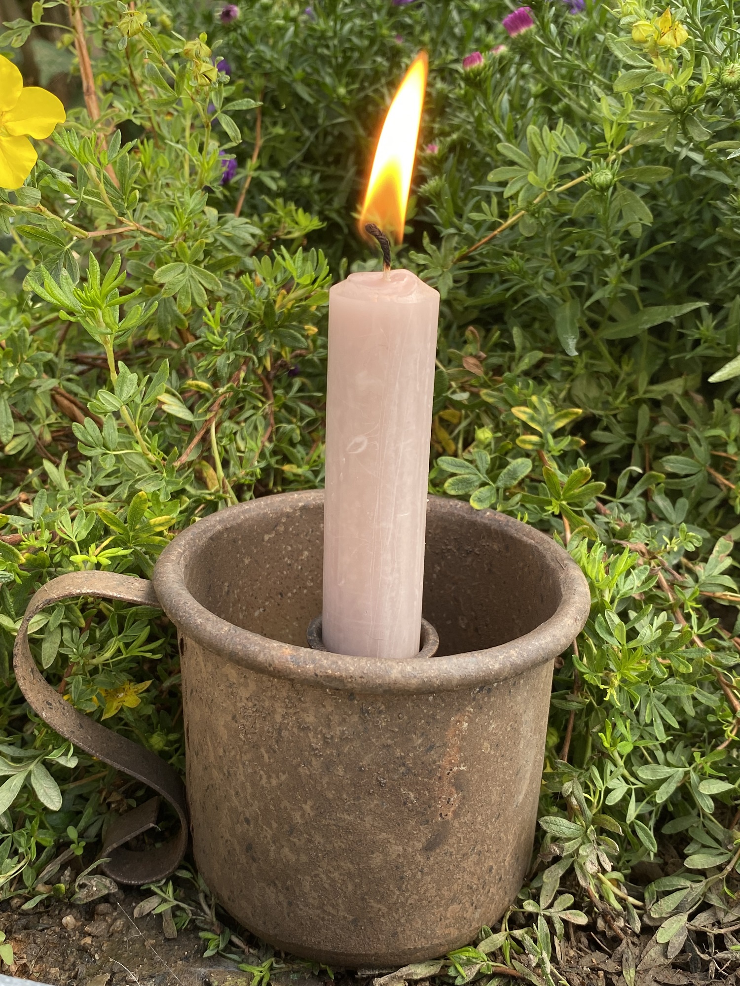 Rost Becher mit Kerzenhalter - Höhe 8 cm