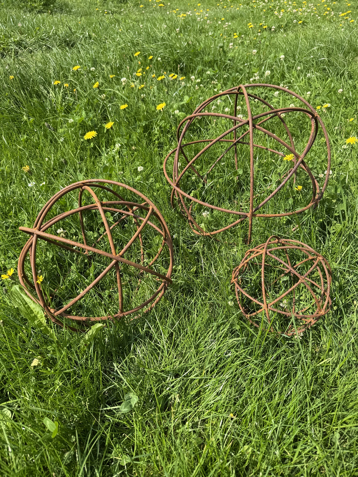Edelrost Rundstab Kugel groß - Durchmesser 40 cm