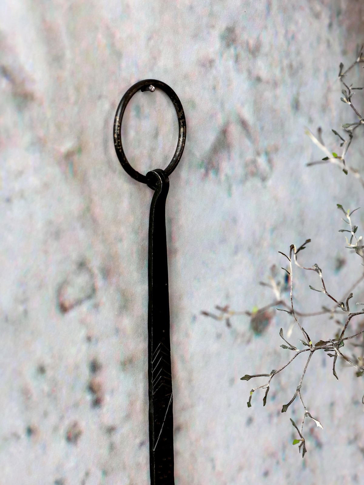 Eisen Kerzenhalter Schöpfkelle groß schwarz - Höhe 29 cm