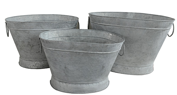 Zink Wanne Salerno groß zum bepflanzen - Höhe 30 cm