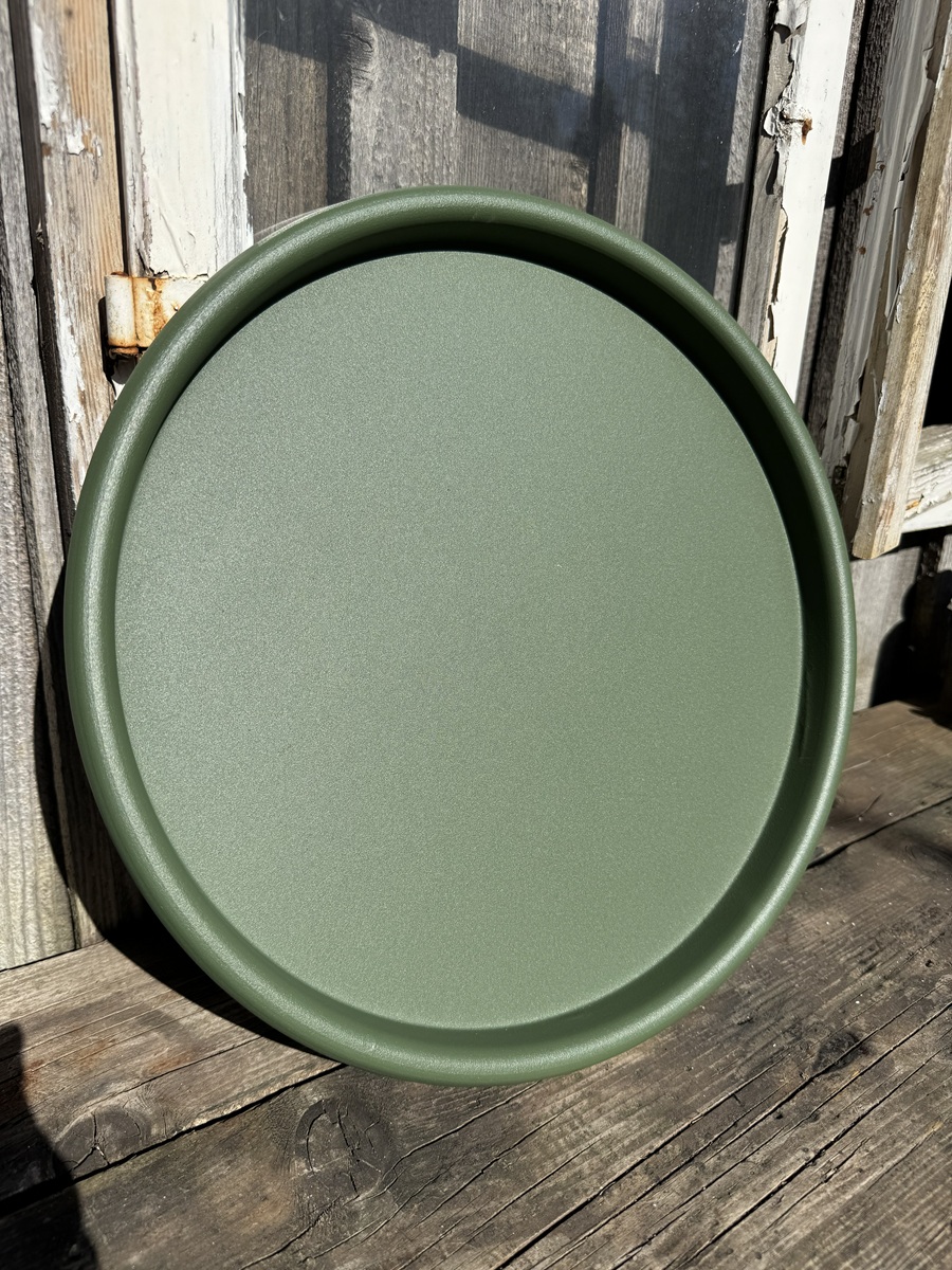 Metall Tablett Grün matt - Durchmesser 38 cm