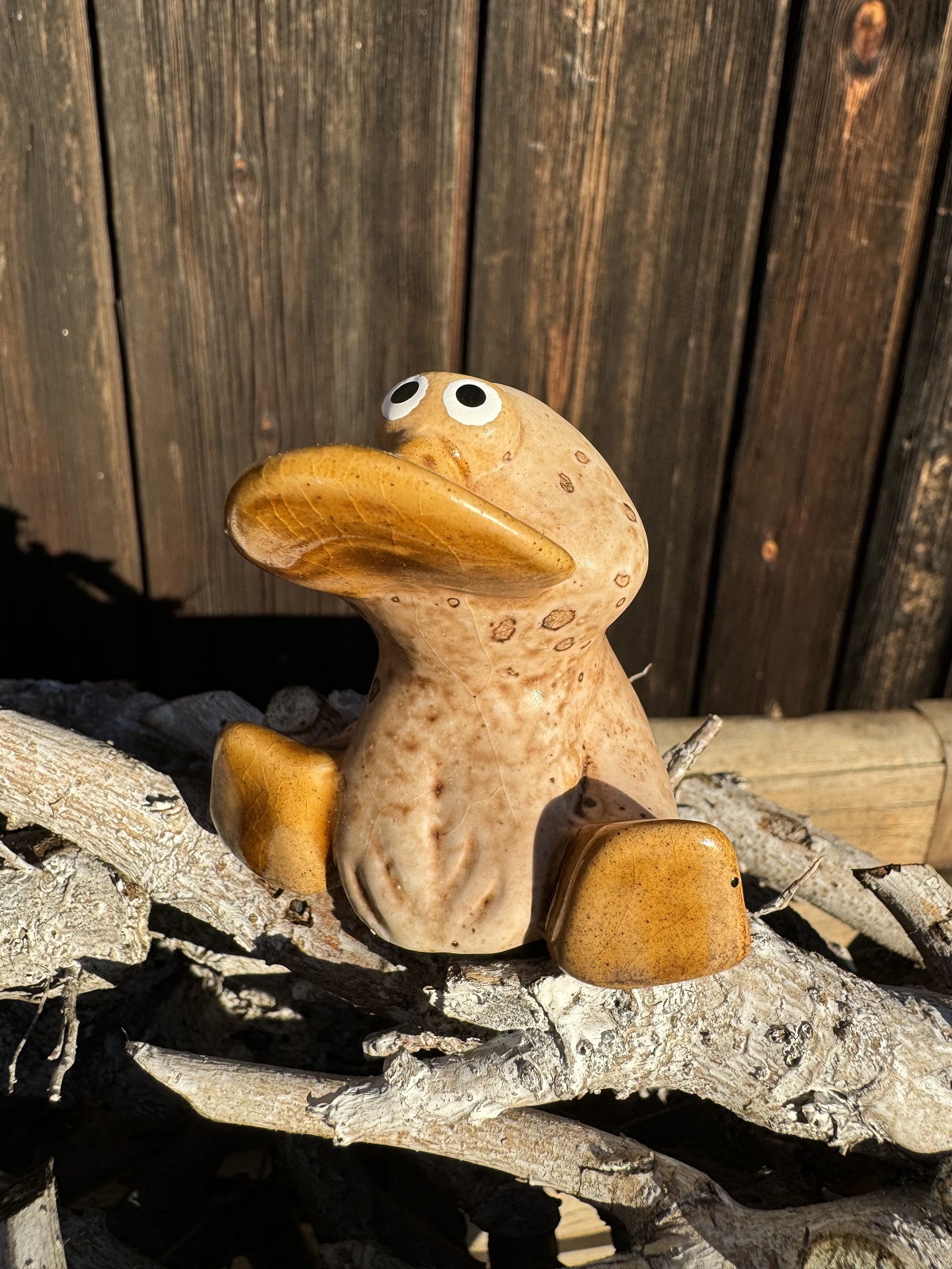 Keramik Mini Ente Elfriede sitzend - Höhe 5,9 cm