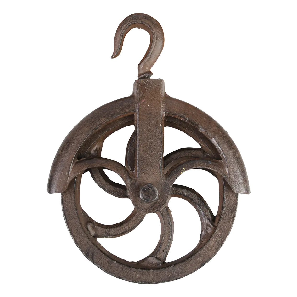 Gusseisen Deko Flaschenzugrolle - Höhe 18 cm