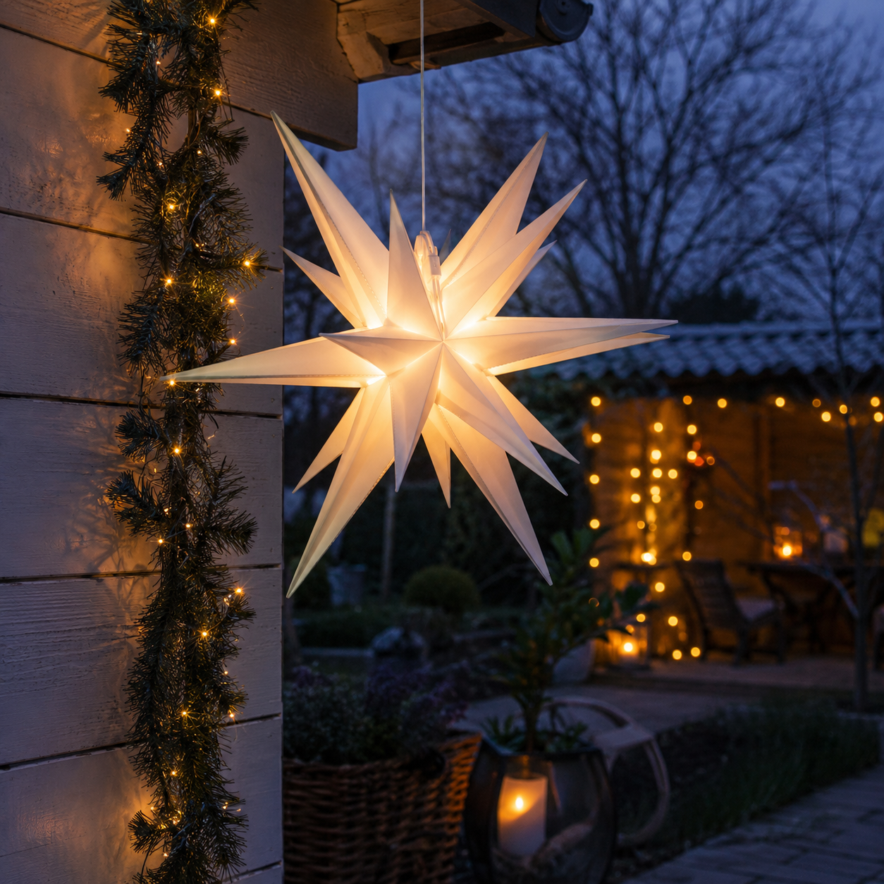 3D Stern mit Timer Outdoor/Indoor - Durchmesser 30 cm
