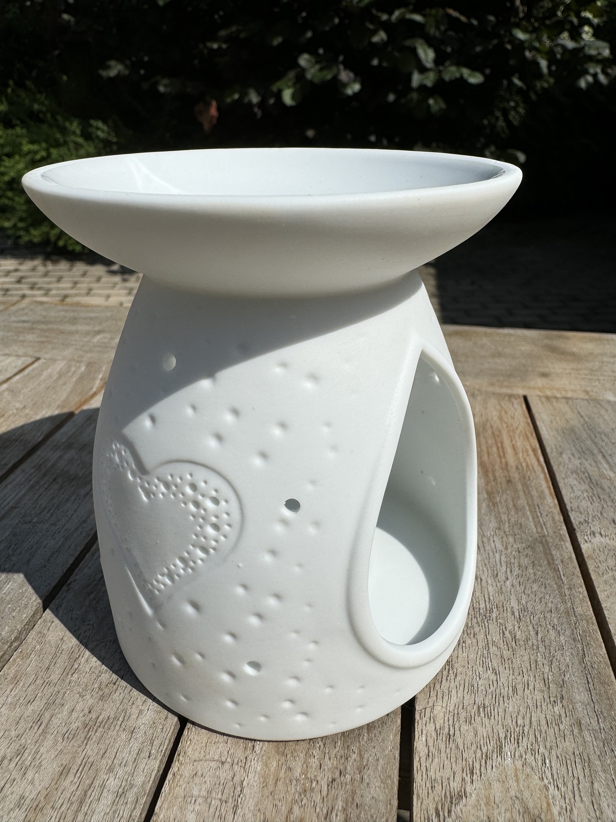 Duftstövchen Herz Porzellan/Keramik weiß - Höhe 10,5 cm | 32951