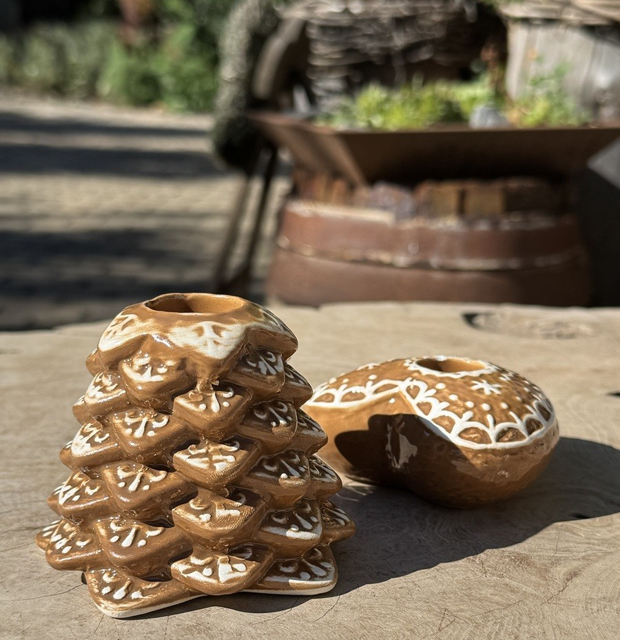 Kerzenhalter Lebkuchen Tanne für Stabkerzen - Höhe ca. 7 cm