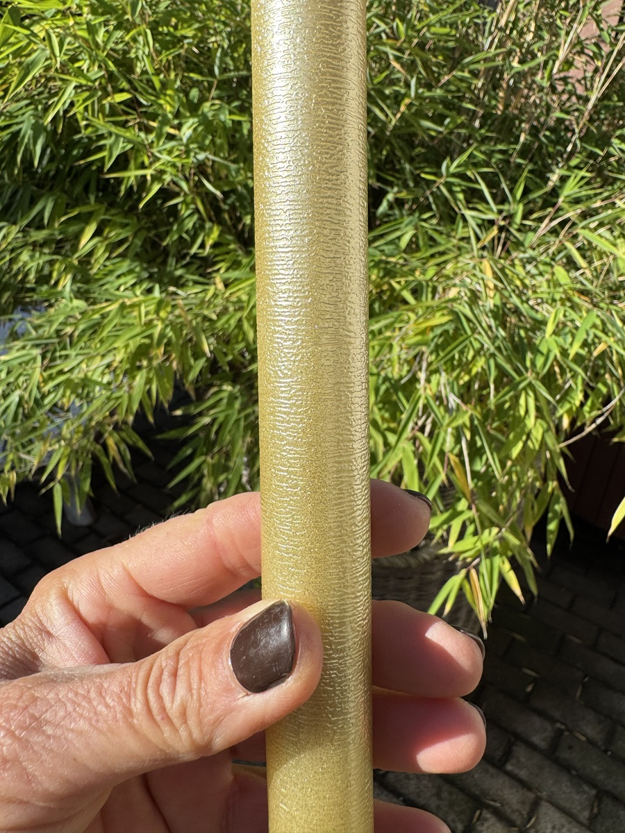 LED Echtwachs Stabkerze Gold - Höhe 24,5 cm