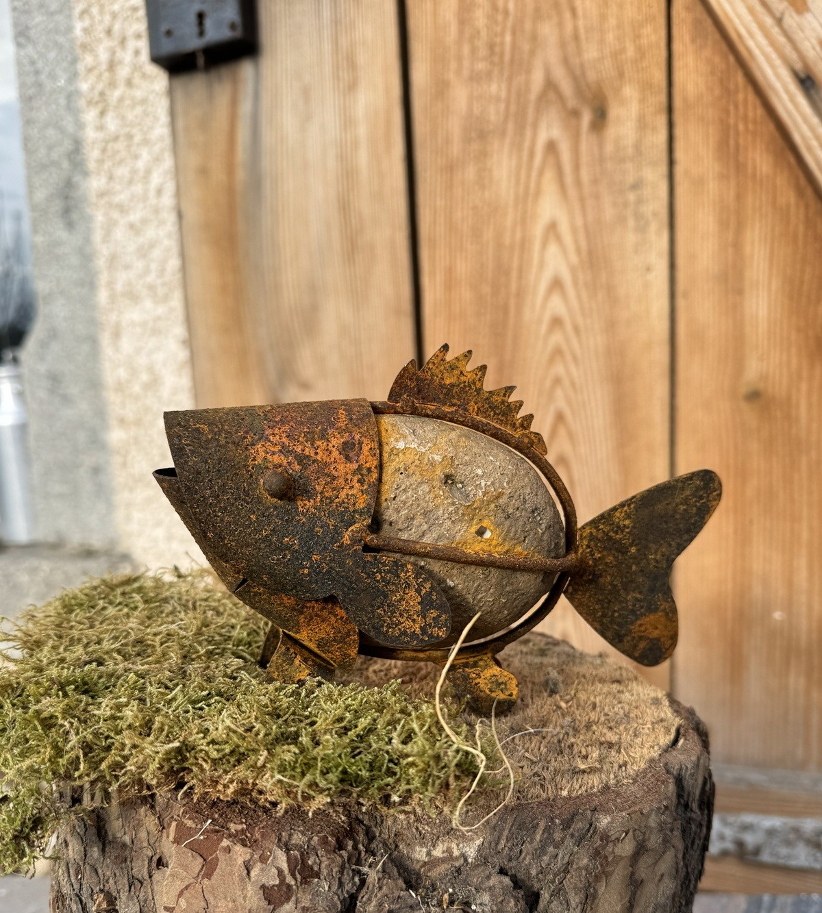 Edelrost Steinfisch 3D Form - Länge 19 cm