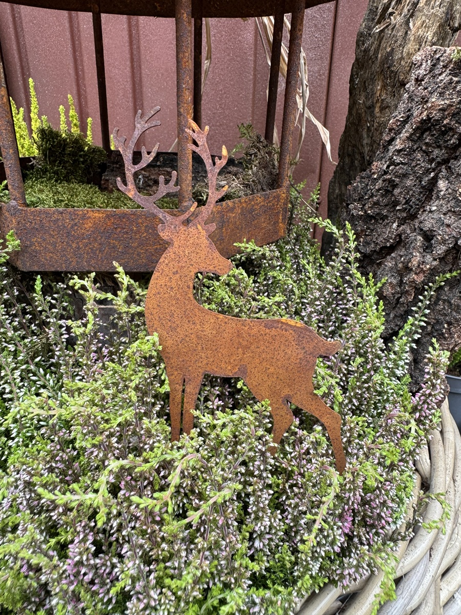 Edelrost Topfstecker Hirsch Luis - Höhe 20 cm