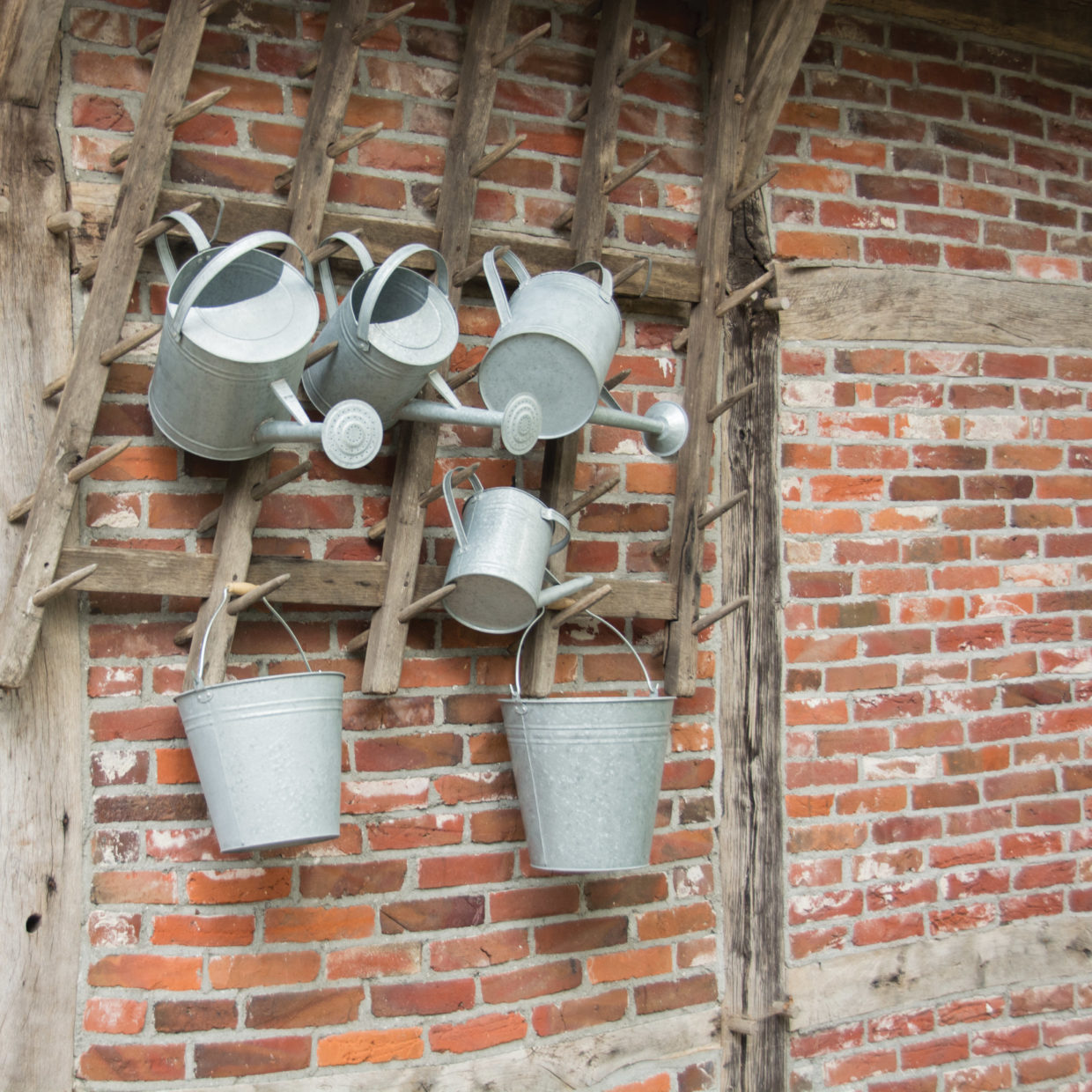 Zink Gießkanne mittel 6,5 Liter mit Brausekopf Liter - Höhe 29 cm