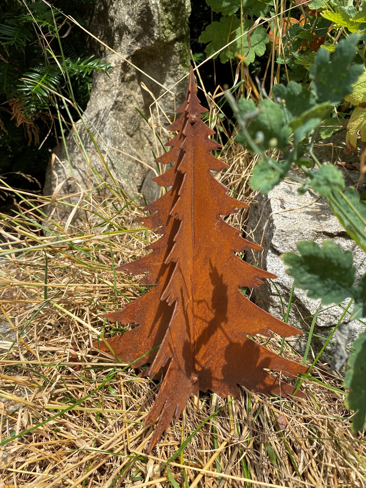 Edelrost Tannenbaum 3D für Holz - Höhe 25 cm