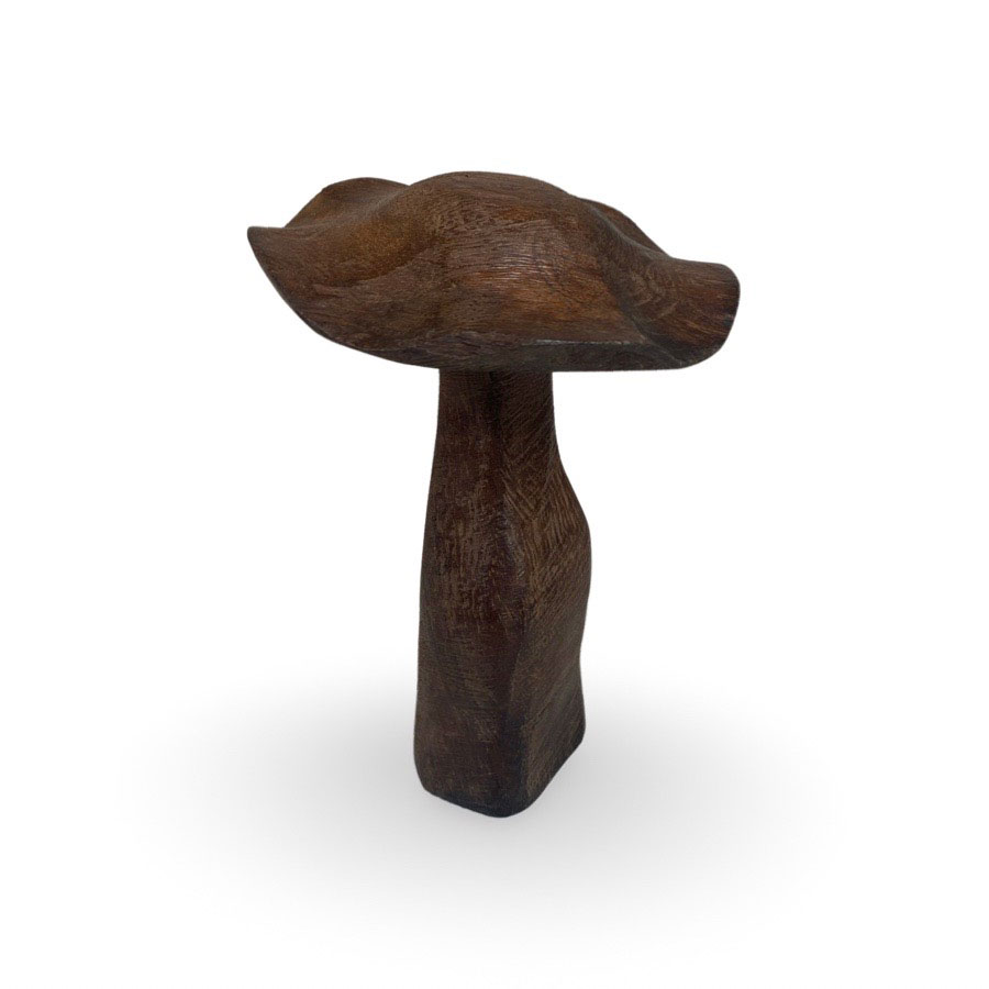 Holz Pilz dunkelbraun Handgearbeitet - Höhe ca. 18 cm