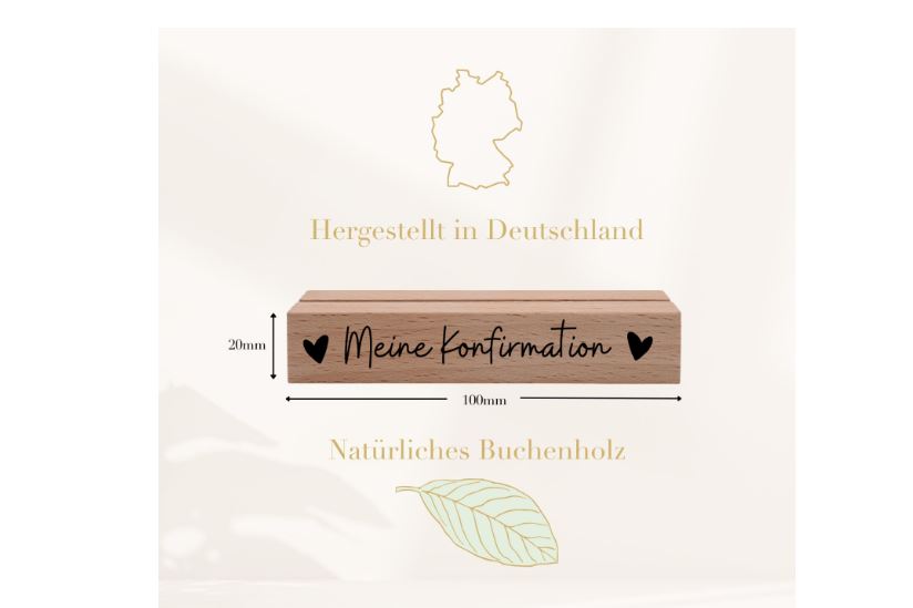 Kartenhalter Meine Konfirmation - 10 cm
