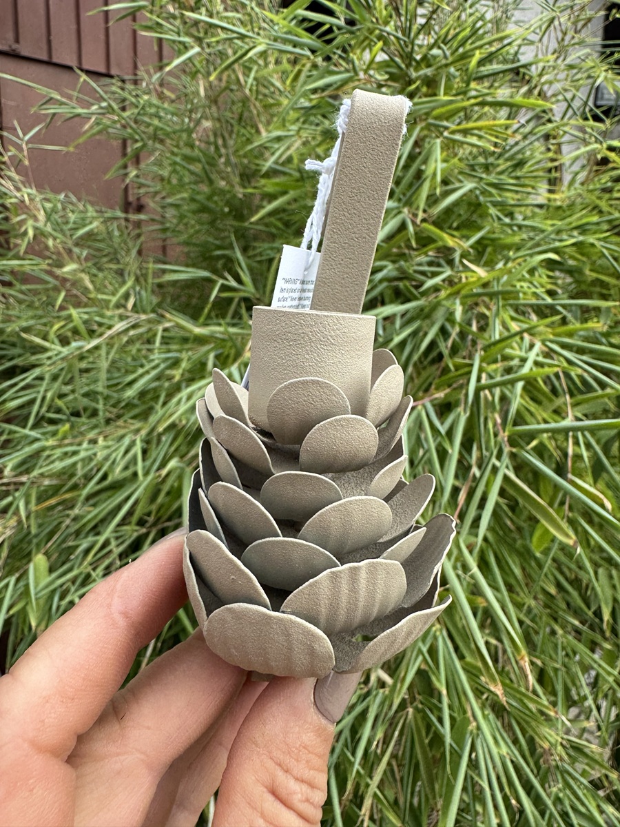 Metall Tafelkerzenhalter Zapfen Creme für Gläser - Höhe 13,5 cm