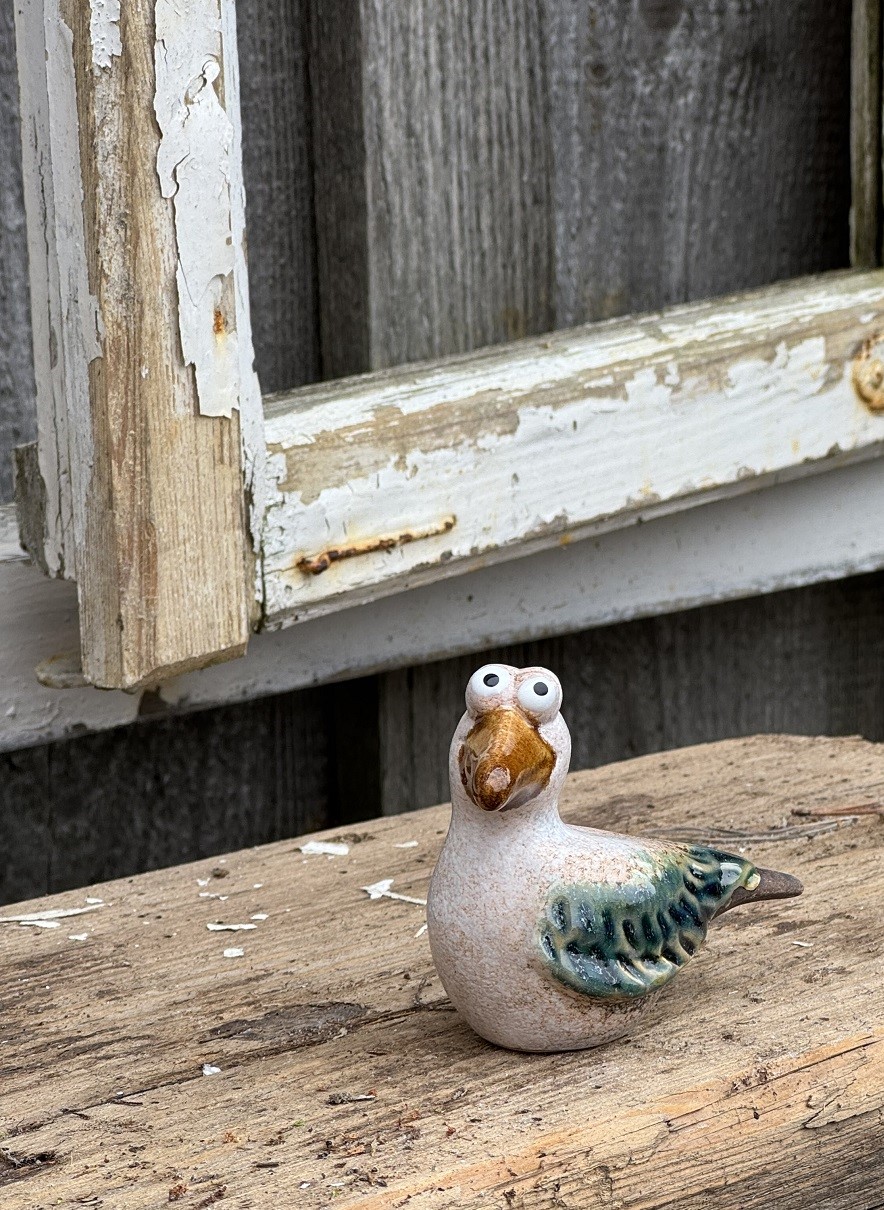 Keramik Mini Möwe Malte - Höhe 7 cm
