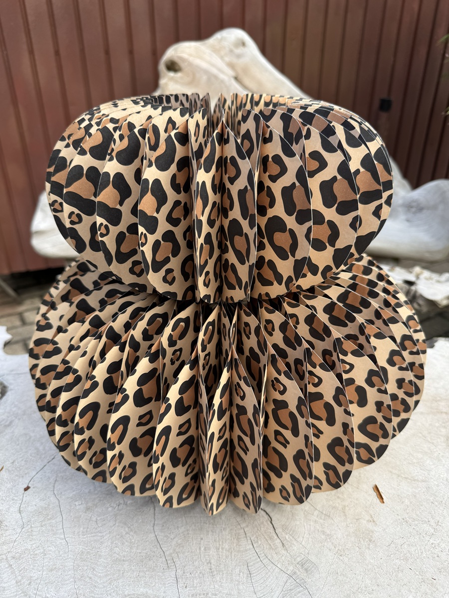 Papiersockel Leomuster groß Naturfarben - Durchmesser 39 cm