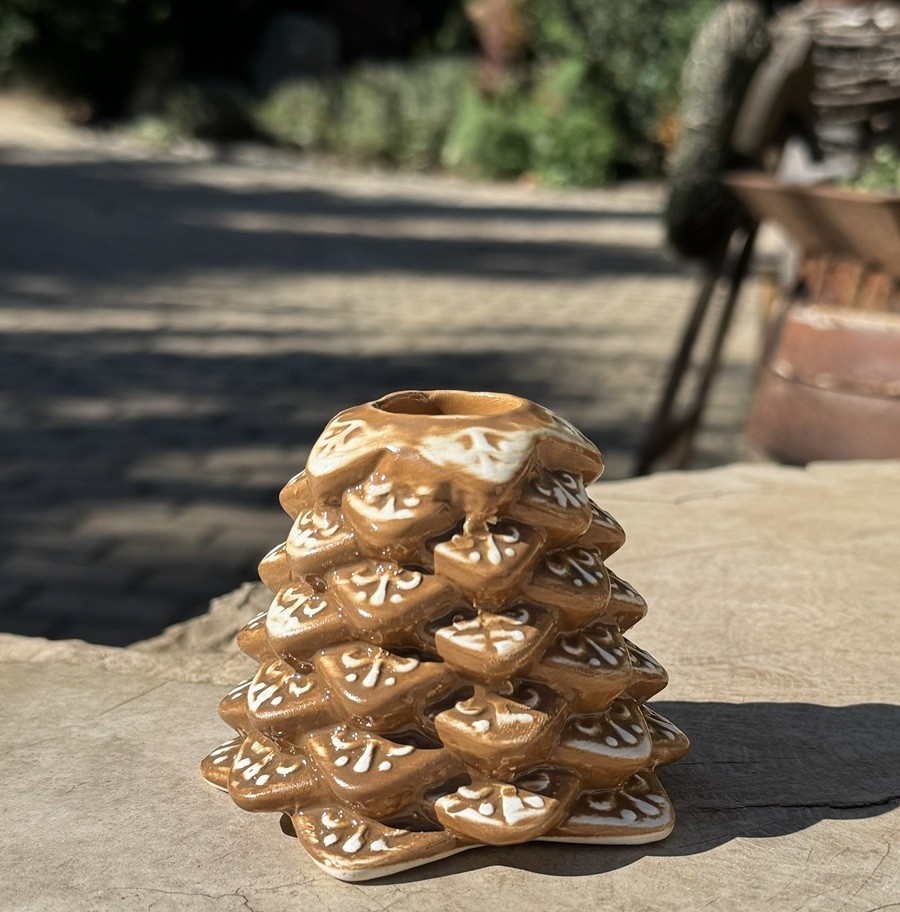 Kerzenhalter Lebkuchen Tanne für Stabkerzen - Höhe ca. 7 cm