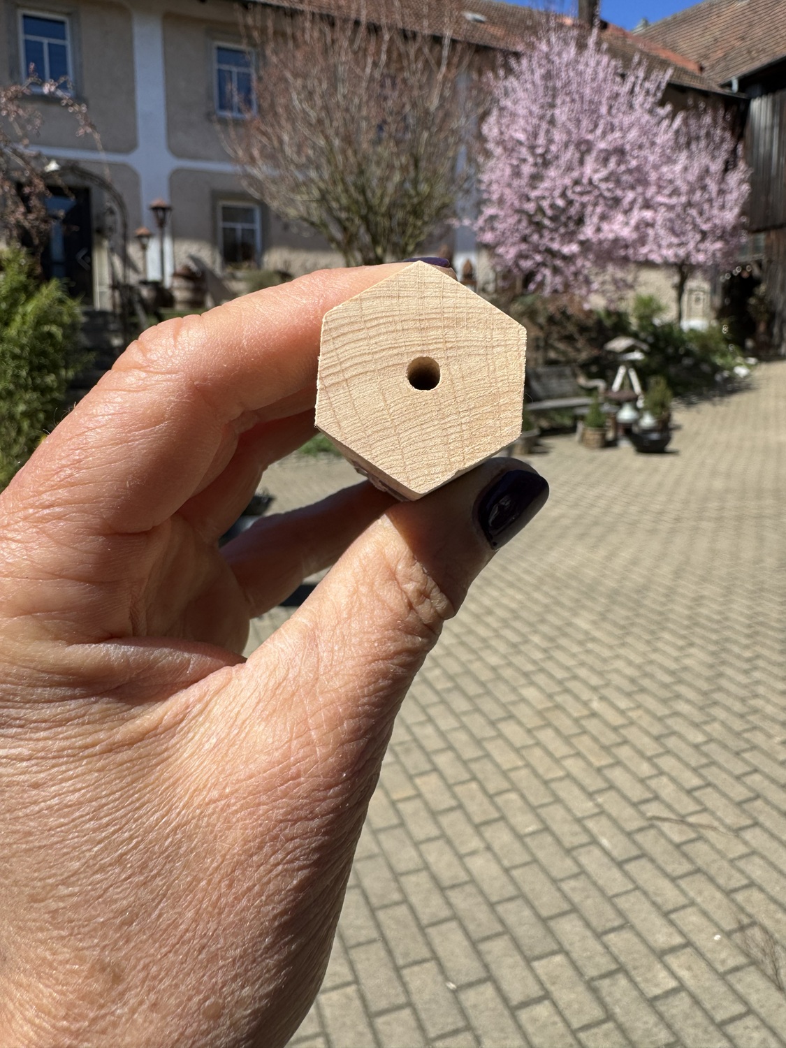 6tlg. Buchenholz Bienenhaus für Solitärbienen - Länge je Holz 9 cm