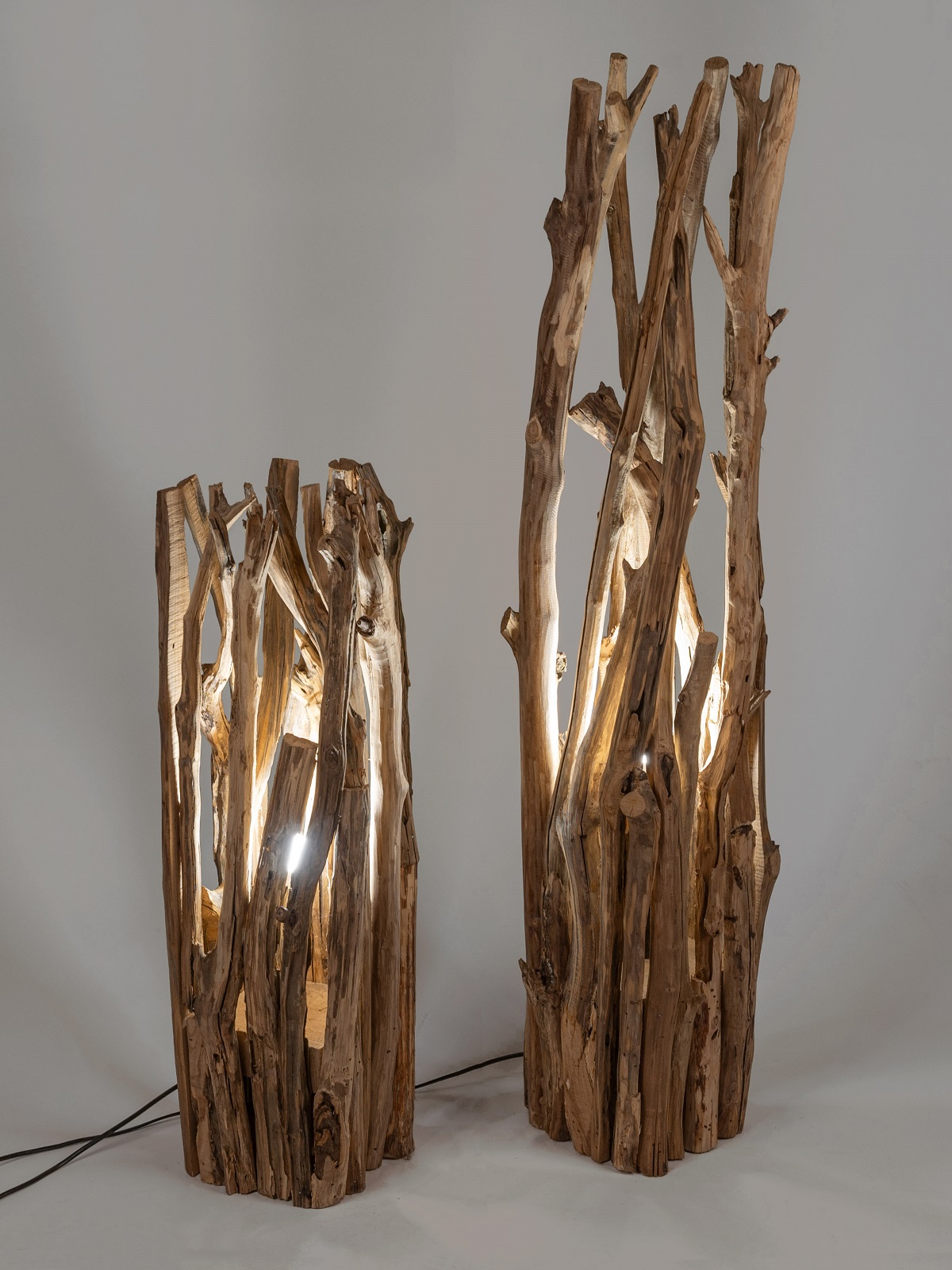 Naturholz Lampe klein aus Aststücken - Höhe ca. 75 cm