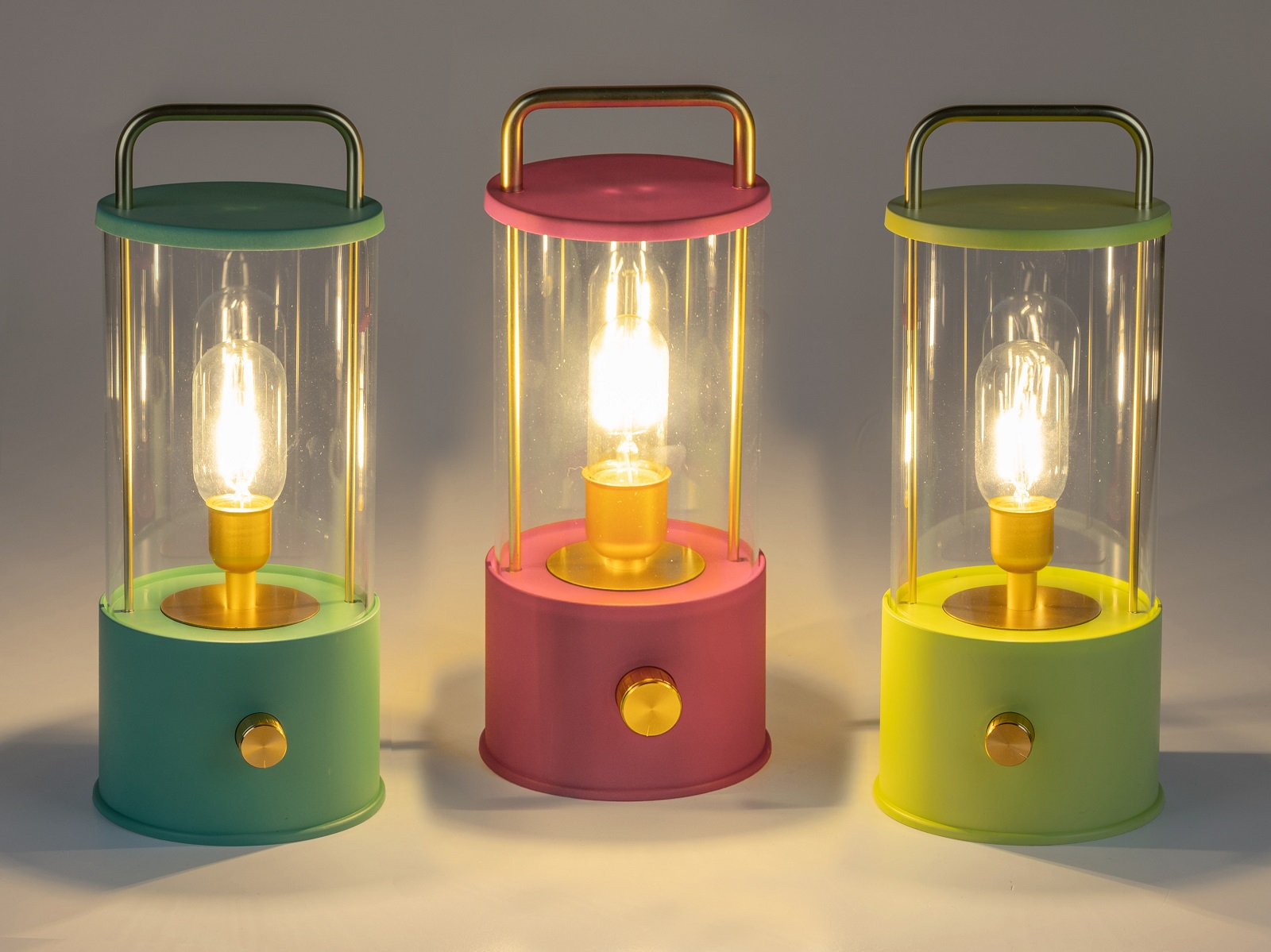 Outdoor Laterne groß türkis mit Dimmer - Höhe 34 cm