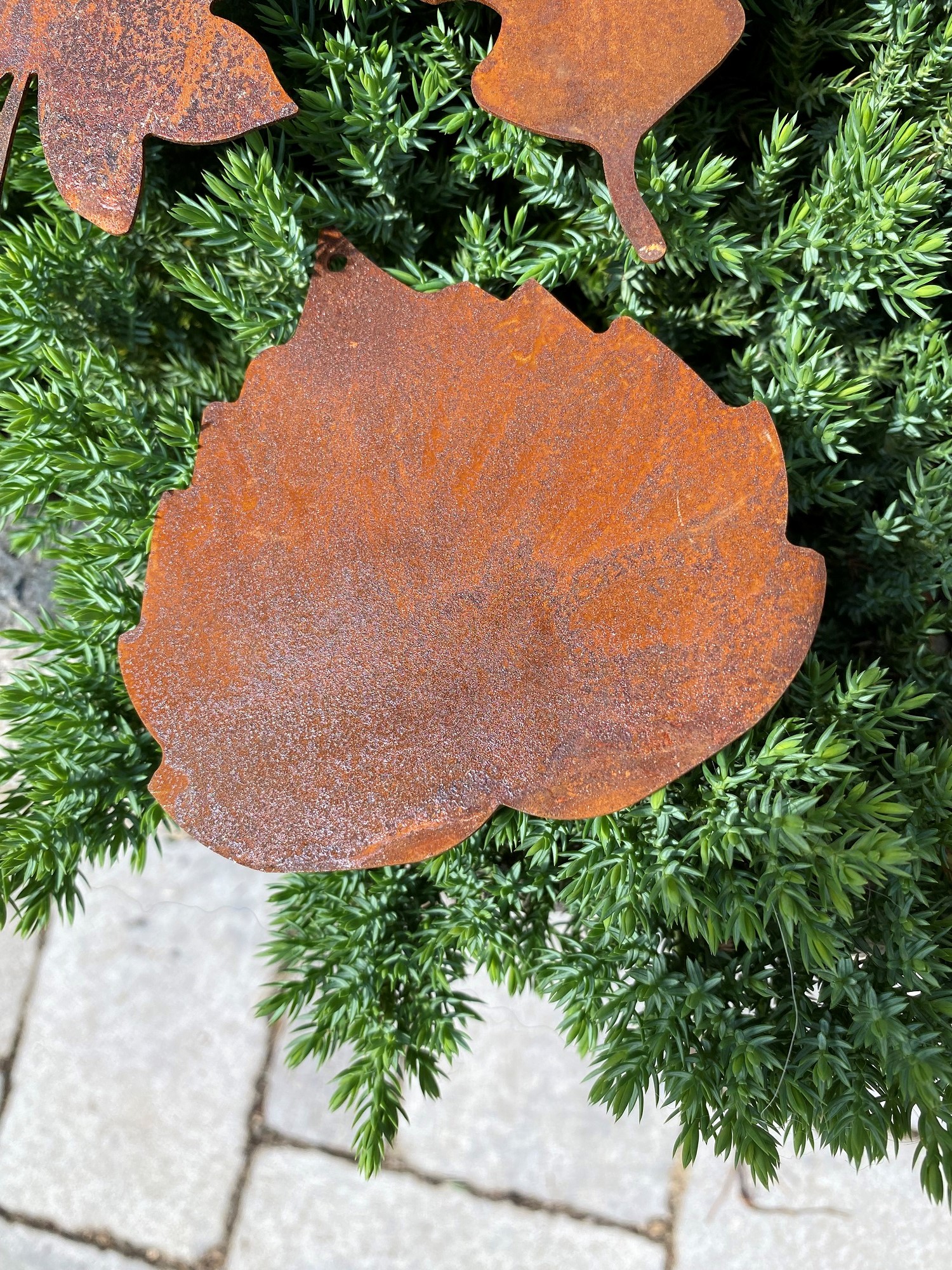 Edelrost 4tlg. Herbstlaub zum Hängen - Höhe 10/11 cm