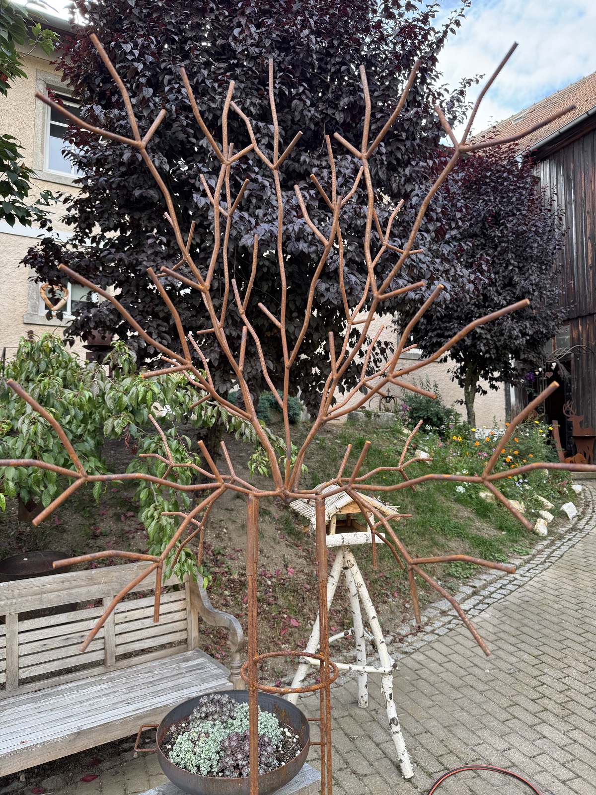 Edelrost Rankgerüst Baum 3D Form - Höhe ca. 210 cm