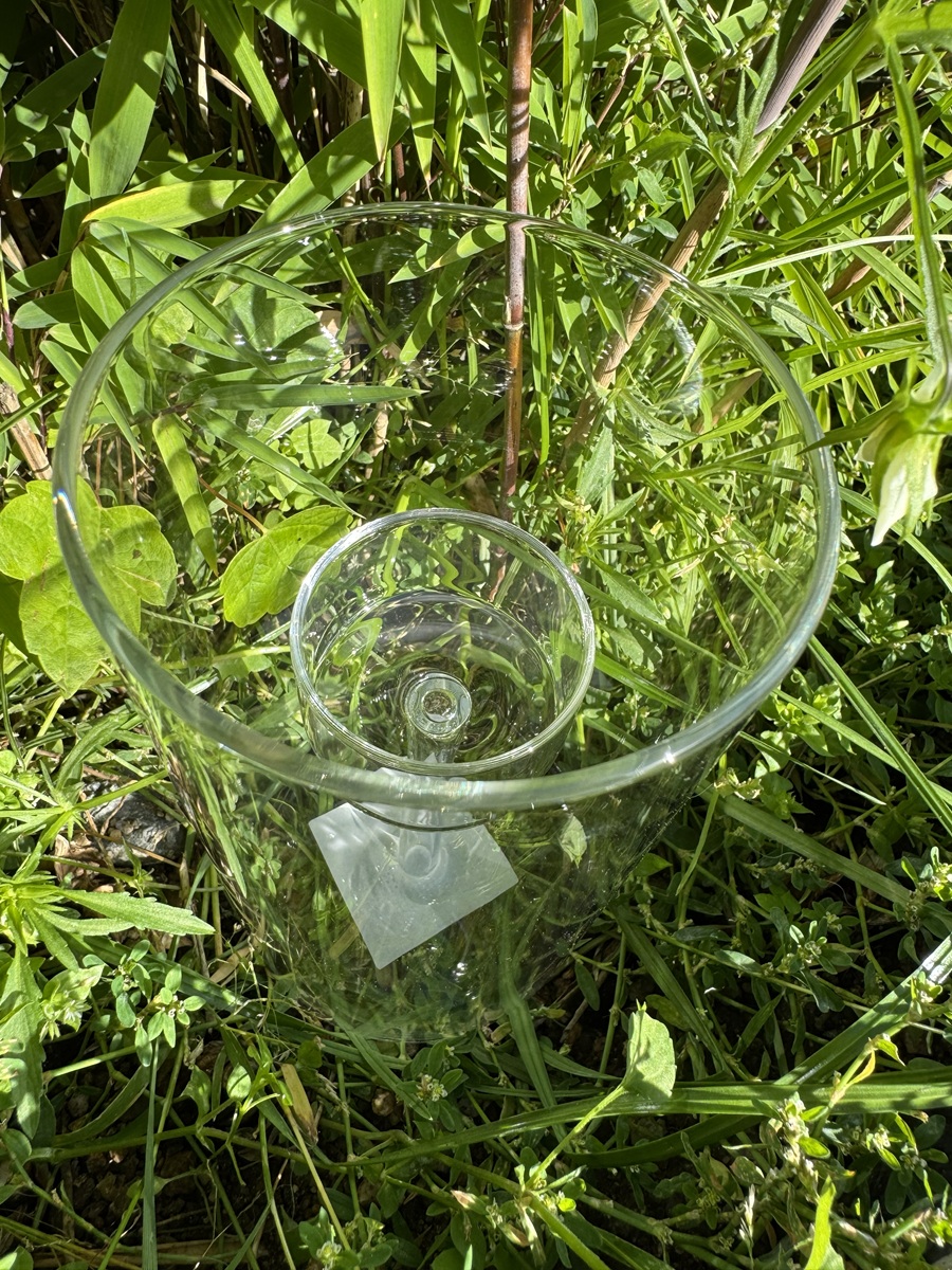 Glas Windlicht länglich mit integriertem Teelichthalter aus Glas - Durchmesser 9 cm