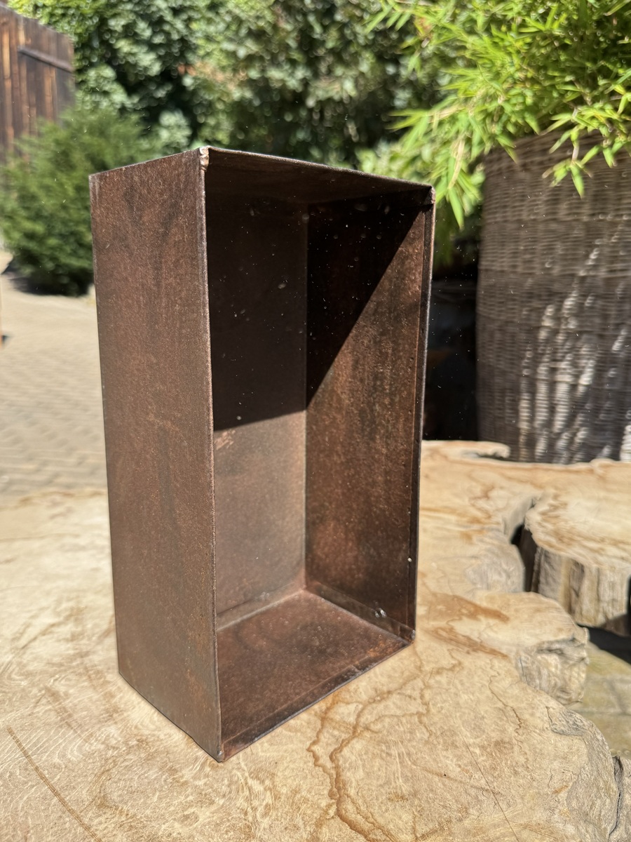 Vintage Zink Kasten rostfarben mit Patina - Länge ca. 28 cm