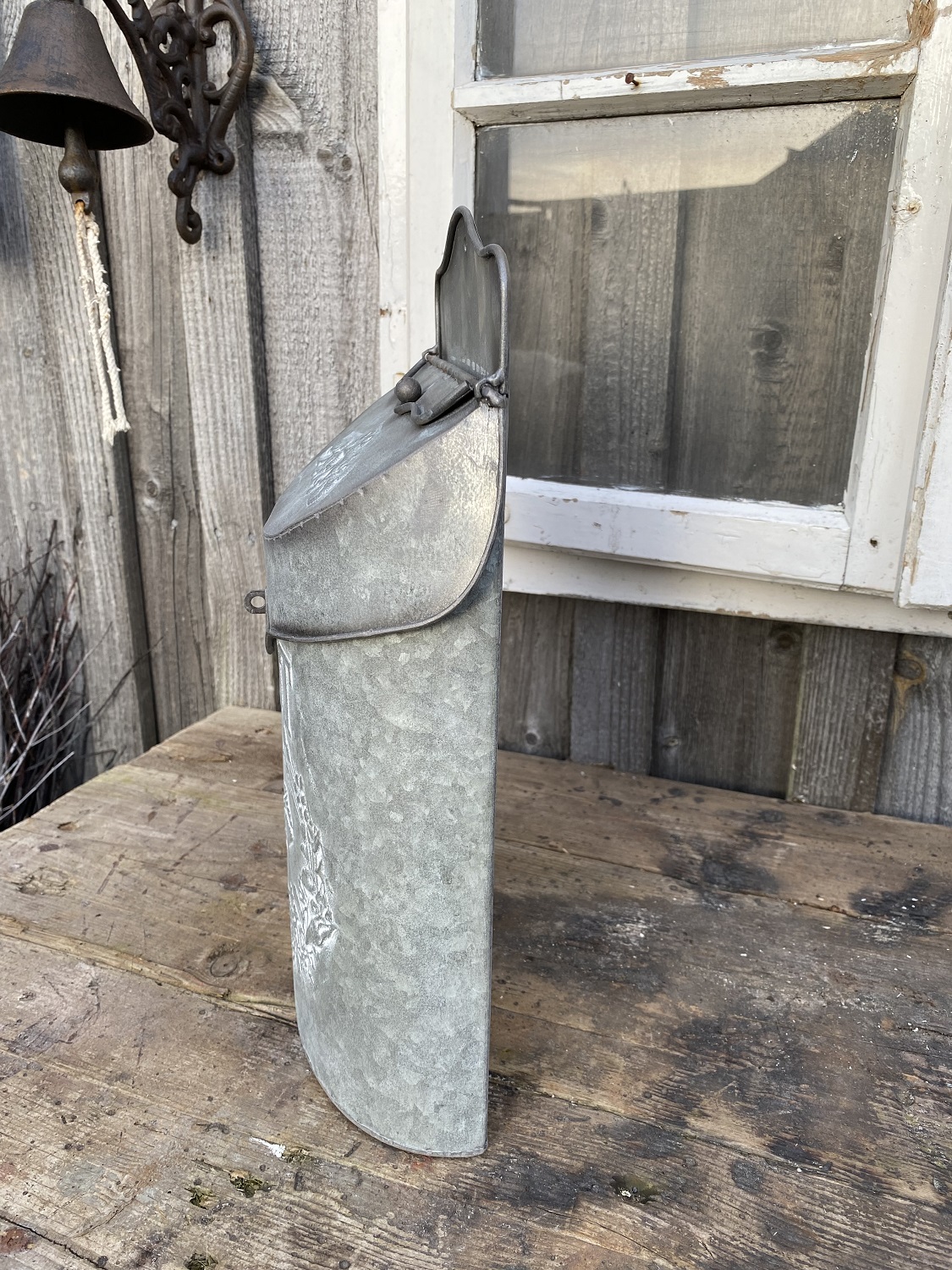 Zink Postkasten Postina grau brüniert - Höhe 39 cm