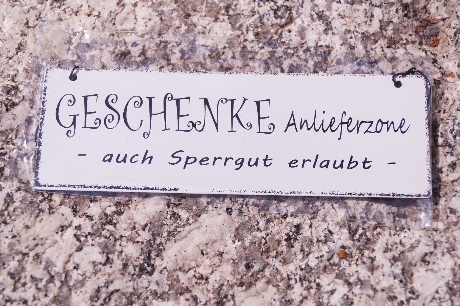Metall Mini Schild Geschenke Anlieferzone