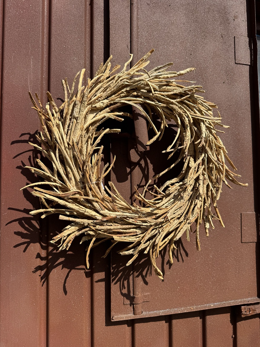 Rattan Naturkranz Daina struppige Form Hellbraun/Natur - Durchmesser ca. 38 cm